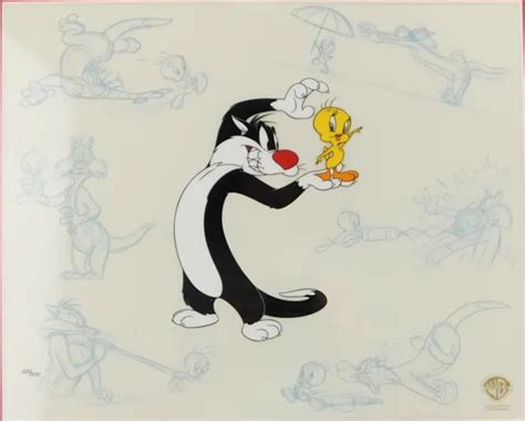 Tweety And Sylvester Persona Limited Edition Looney Tunes Cel Art 55000