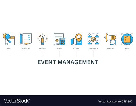 Event Management Concept With Icons Events Vector Image