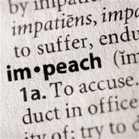 Act of bringing formal charges of misconduct against an individual; Democrat Proposes Impeachement