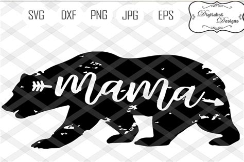 Mama Bear Svg Mama Bear Shirt Grizzly Bear Arrow Svg Distressed