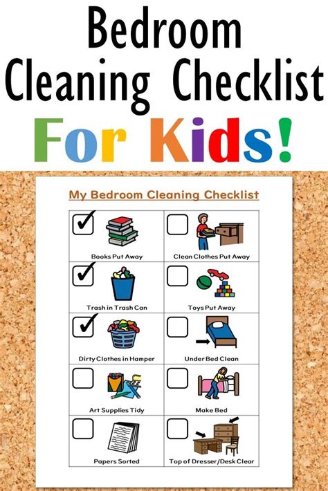 Bedroom Cleaning Checklist For Kids Etsy Chores For Kids Chore