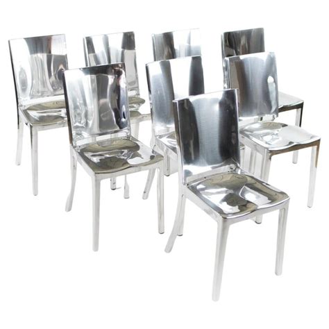 2010s Set Of Eight Philippe Starck Emeco Hudson Polished Aluminum