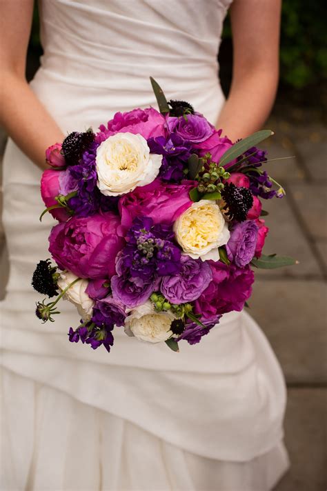 Magenta And Purple Bridal Bouquet Jewel Tones
