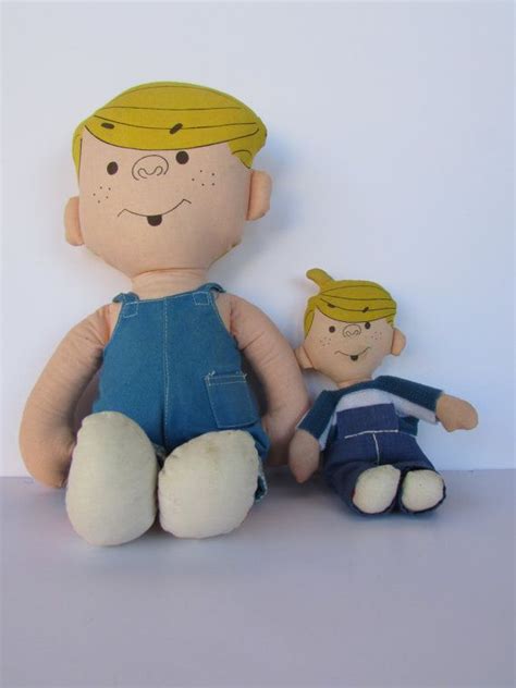 Vintage 1976 Dennis The Menace Cloth Dolls Large And Small Etsy