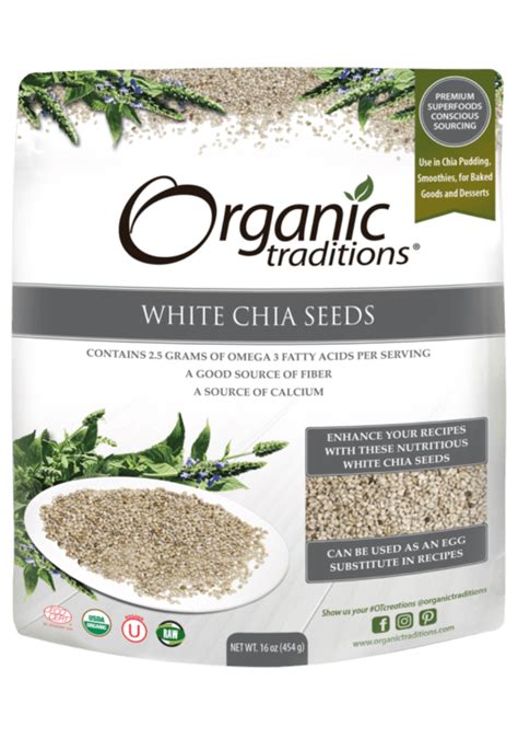 Organic Tradtions Chia Seeds White Whole 454 G Win In Health