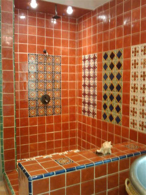 Mexican Tile Shower Santa Monica Cyn Mexican Tile Bathroom Bathroom Tile Designs Rustic