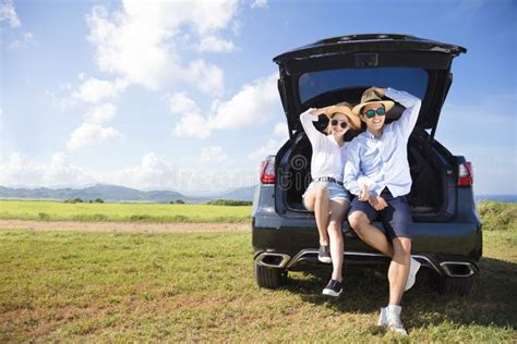 Young Couple Enjoying Road Trip And Summer Vacation Stock Photo Image