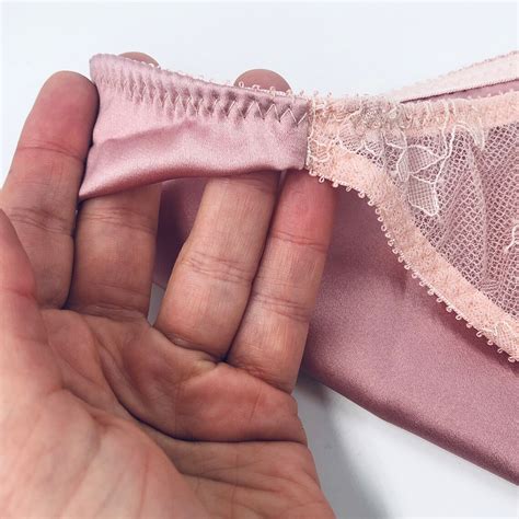 Silk Panties In Pink Lace Silk Tanga Shape Etsy