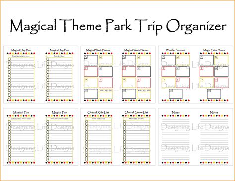 Disney World Itinerary Template Example Calendar Printable