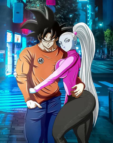 Goku And Vados By Satzboom On Deviantart Black Anime Characters Cute