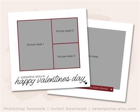 Valentines Day Card Template Printable Valentine Photo Etsy Australia