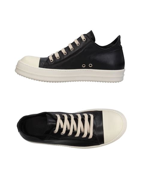 Rick Owens Leather Low Tops And Sneakers In Black For Men Lyst