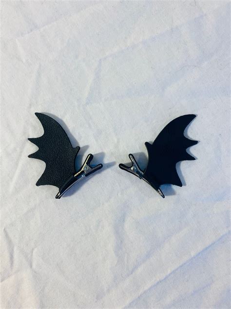 Black Bat Wing Hair Clips Bitty Batty Mini Devil Wings Etsy