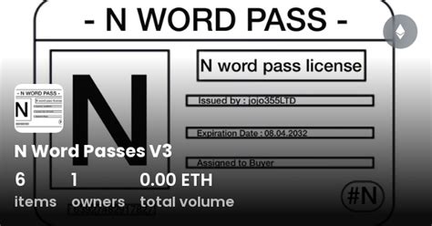 N Word Passes V3 Collection Opensea