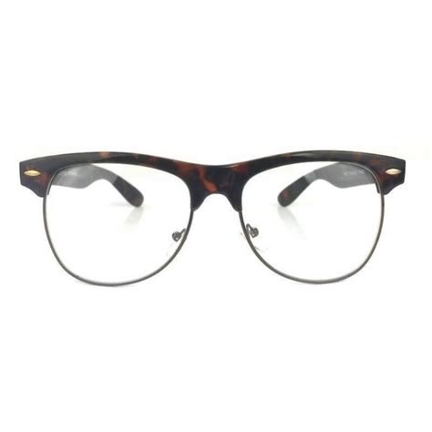 50s Retro Half Metal Nerd Geek Men Women Eyeglasses Clear Lens