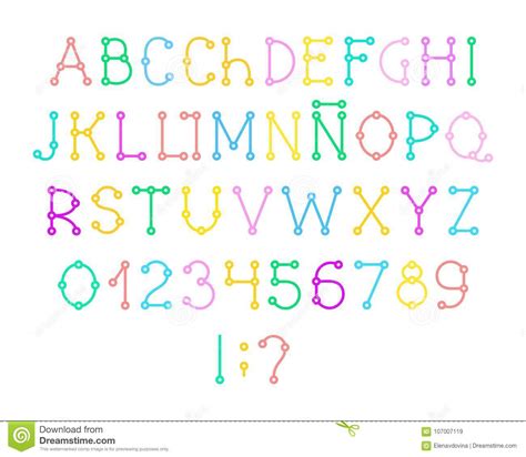 Spanish Alphabet Font Layout Color Vector Stock Vector