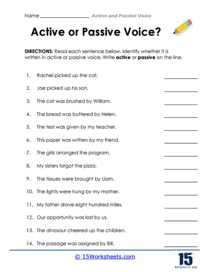Active And Passive Voice Worksheets Worksheets