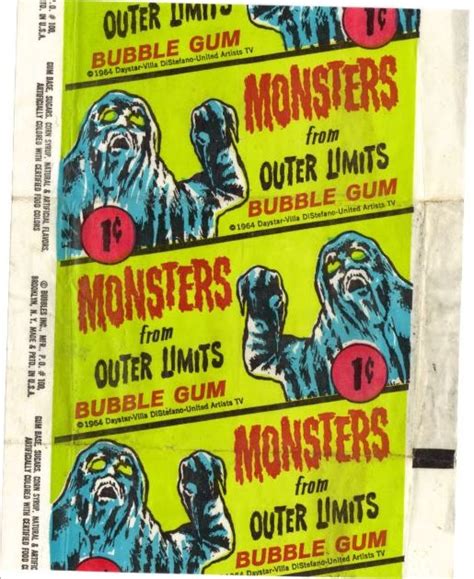 239 The Outer Limits Tv Series Bubble Gum 1964 Bubbles Inc Penny