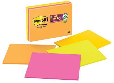 Post It Super Sticky Notes 8 In X 6 In Rio De Janeiro Collection 4