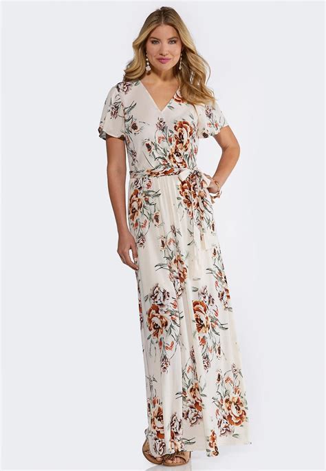 Plus Size Ivory Floral Maxi Dress Dresses Cato Fashions Style