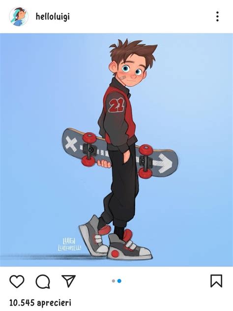 A Cartoon Character Holding A Skateboard In One Hand And Wearing