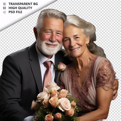 Premium Psd Romantic Old German Couple Valentines Day With Flowers El
