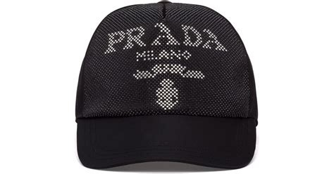 Prada Synthetic Studded Re Nylon Baseball Cap In Black For Men Lyst