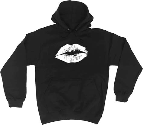 Funny Novelty Hoodie Kiss Lips Hoody Jumper Clothing Uk