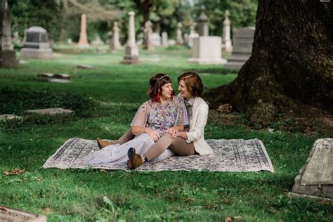 Claire And Rachel Took Some Pre Elopement Fall Photos In A Cemetery And