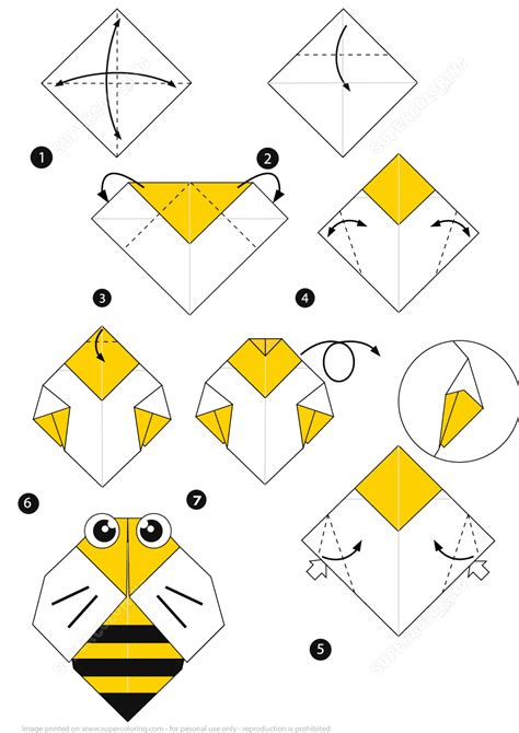 How To Make An Origami Bee Step By Step Instructions Free Printable
