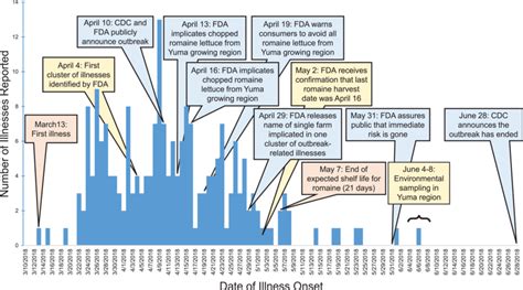 Timeline Of Escherichia Coli O157 H7 Outbreak In Romaine Lettuce Bar