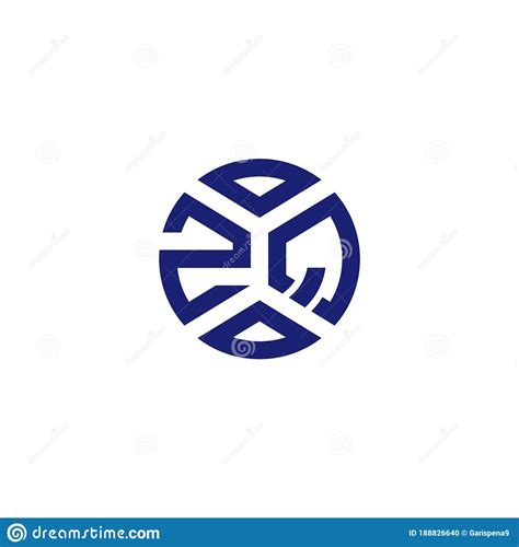 Zq Monogram Logo With Abstract Shapes In Modern Style Stock Vector