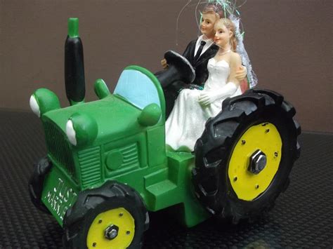 Wedding Cake Topper Bride And Groom On A Tractor Wedding Cake Topper Ebay