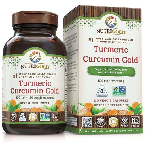 Nutrigold Turmeric Curcumin Gold 500mg 120 Veggie Caps