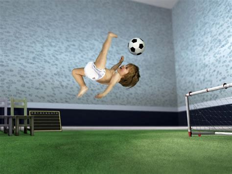 Image House | Latest Hd Wallpapers: Funny Baby Kicking Football