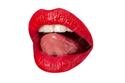 Premium Photo Sexy Lips Macro Photo Woman Face Detail Lip Make Up Red Lipstick Tender