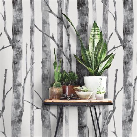 Shop birch tree fabric by the yard, wallpapers and home decor items with hundreds of amazing patterns created by indie makers all over the world. Modern Birch Tree Pattern PEEL & STICK Repositionable Fabric