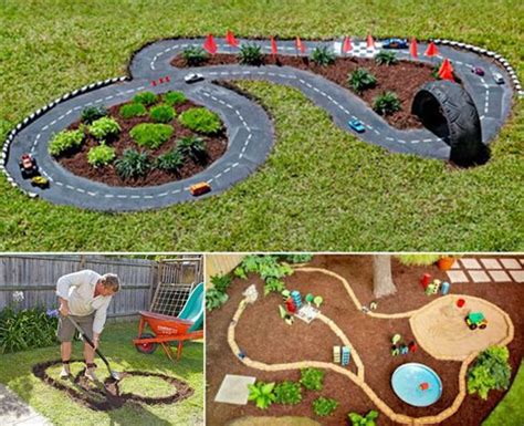 01 Race Car Track Backyard For Kids Diy Playground Gardening For Kids
