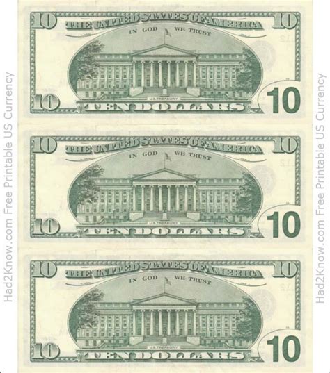 Printable 1 Dollar Bill