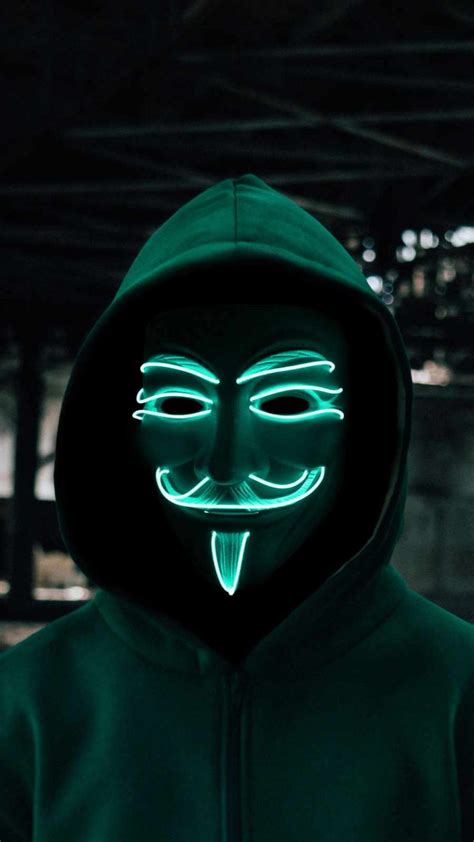 Anonymous Glowing Mask Iphone Wallpapers
