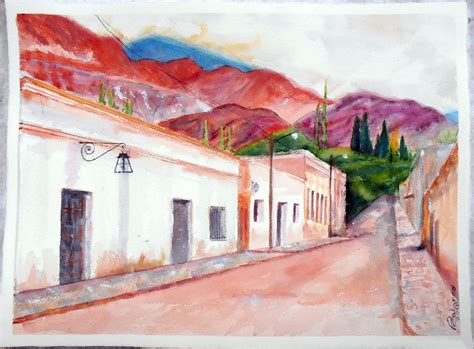 cerro 7 colores 38x28 | Pintura en tela, Acuarela, Colores