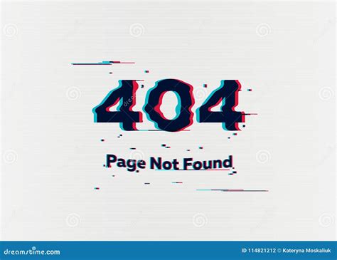 Error Page Not Found Error With Glitch Effect On Screen Vector Illustration For Your