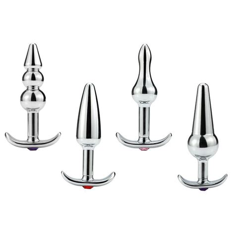 Unisex Metal Anal Plug Sex Toys Anal Dilator Crystal Jewelry Butt Plug
