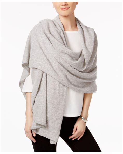 Charter Club Cashmere Oversized Scarf In Gray Lyst