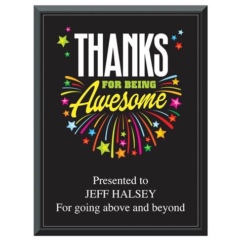 Thanks For Being Awesome 9 X 12 Inspirational Award Plaque Positive