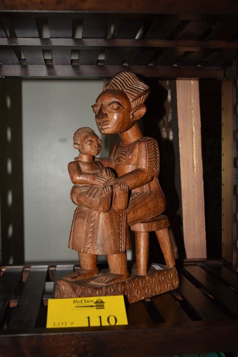 African Wood Carving Woman And Child