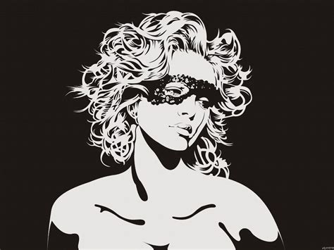 Horny Girl Bw Cool Vector Art Style Huge Print Poster Txhome D3214 In