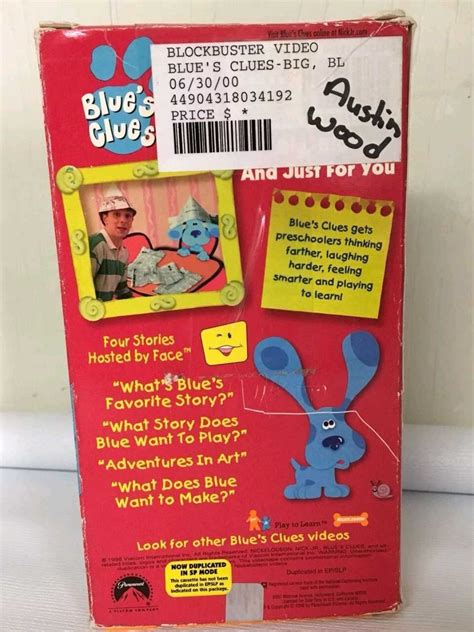 Blue S Clues Big Blue And Just For You Volume 1 1998 VHS Blues Clues