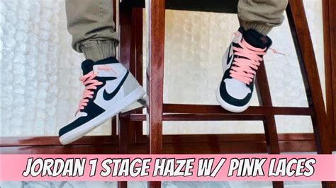 Air Jordan 1 High Stage Haze Unboxing Pink Laces And On Feet Review