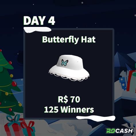 12 Days Of Rocash Day 4 Butterfly Hat Giveaway Butterfly Roblox Save